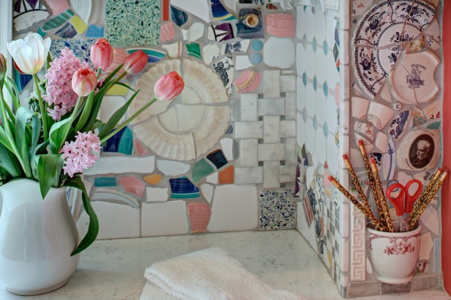 Mozaika ruchnoj raboty mramor
