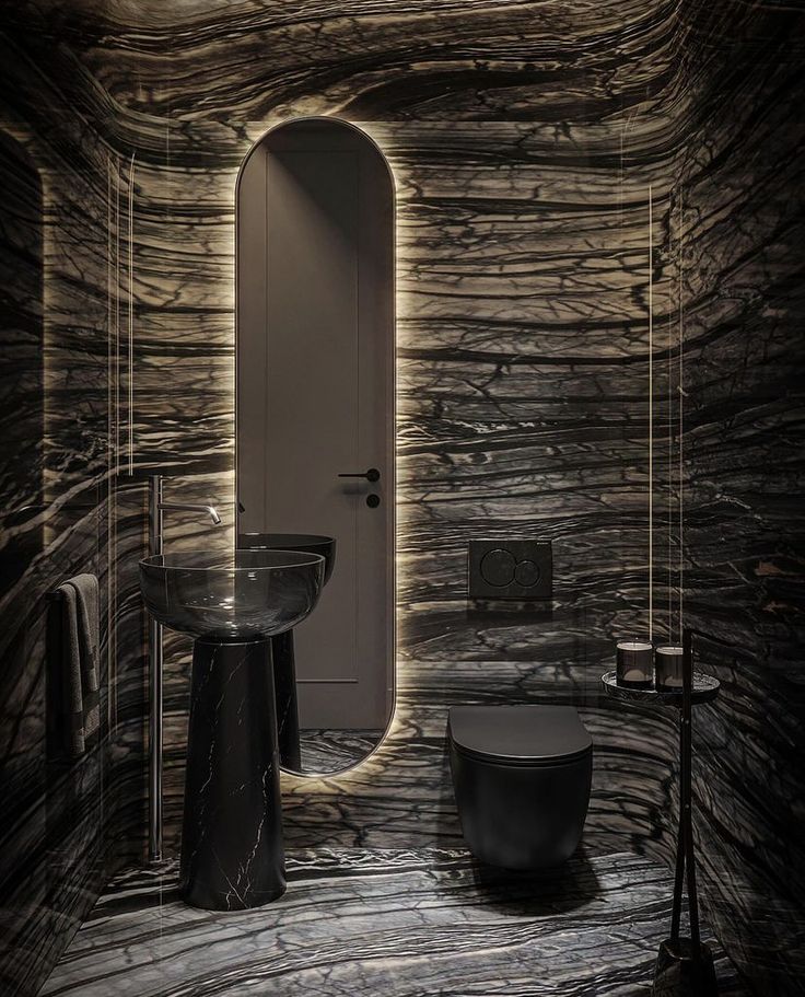 ванная темный мрамор